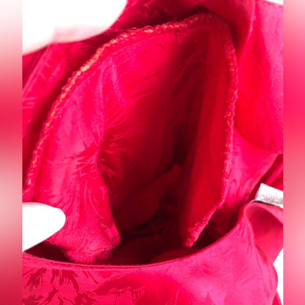 Vintage Argenti Red Silk Long Sleeve Shoulder Pads Dress Size 8 - Picture 5 of 8